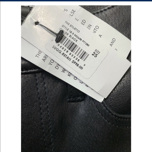 Current/Elliot 25 leather black pants Stiletto - Picture 7 of 7